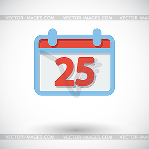 Calendar flat icon - color vector clipart