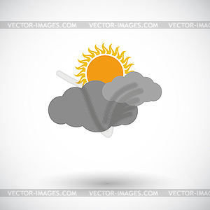 Cloudiness single flat icon - vector clipart