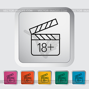 Adult movie clapper - vector image