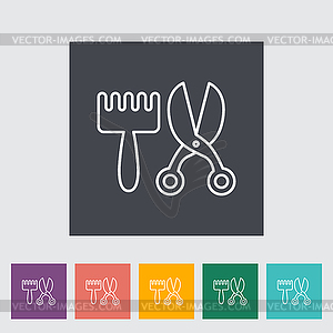 Scissors and comb - vector image