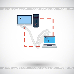 Computer sync - vector clipart / vector image