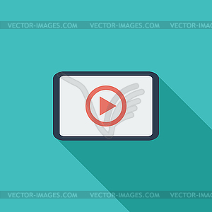 Video player flat icon - vector clipart