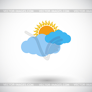 Weather icon. Sun and cloud - royalty-free vector clipart