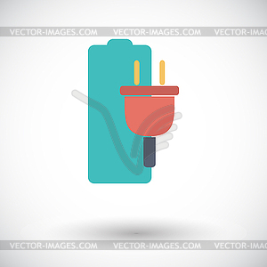 Charging battery, single icon - vector image