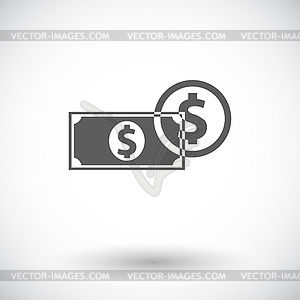 Dollar - white & black vector clipart