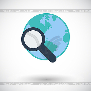 Global search single icon - color vector clipart