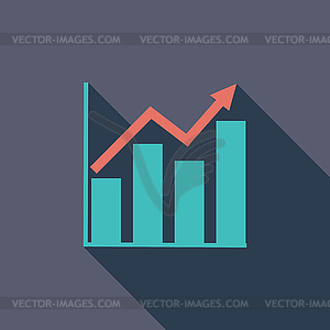 Graph flat single icon - vector image