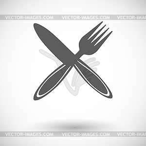 Cutlery single flat icon - vector clip art