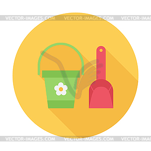 Pail and shovel - vector clipart