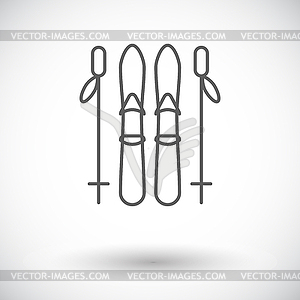 Ski icon - vector clipart