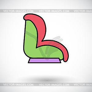 Child car seat flat icon - vector clipart