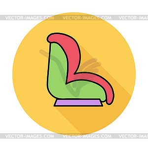 Детское автокресло плоский значок - векторизованное изображение