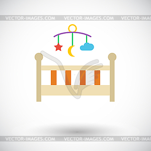 Baby bed - color vector clipart