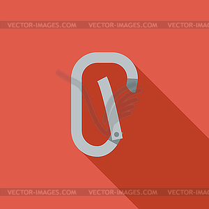 Climbing carabiner - color vector clipart