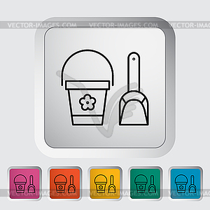 Pail and shovel - vector clipart