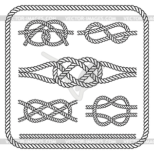 Nautical rope knotes - royalty-free vector clipart