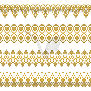 Seamless floral tiling border - vector clip art