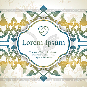 Invitation card with arabesque decor - vector EPS clipart