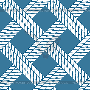 Seamless nautical rope knot pattern, lattice - royalty-free vector clipart