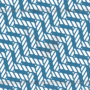 Seamless nautical rope knot pattern, lattice - vector clipart