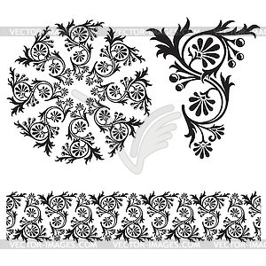 Seamless floral tiling border - royalty-free vector image