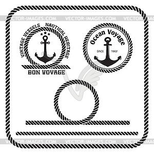 Sailing badges with anchor - vector image