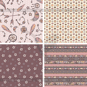 Seamless boho patterns - vector image