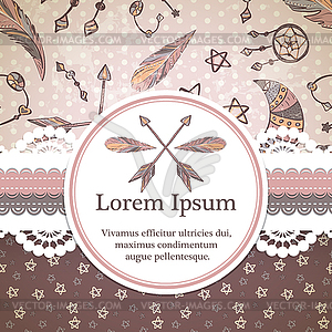 Boho style background - vector clipart