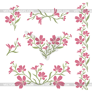 Chickweed graphic flower silhouettes - vector clipart / vector image