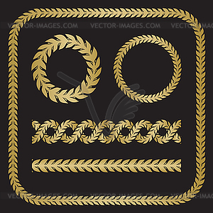 Silhouette laurel wreaths in different shapes - vector image