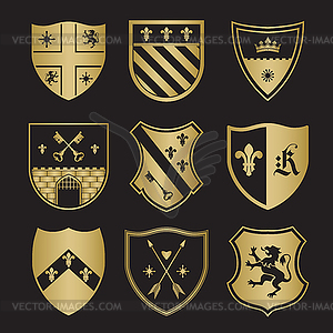 Coat of arms silhouettes - vector image