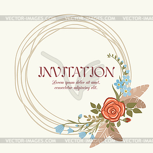 Romantic wedding invitation - vector clipart / vector image