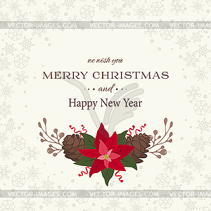 Merry Christmas and Happy New Year background - color vector clipart