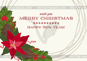 Merry Christmas and Happy New Year background - vector image