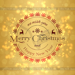 Merry Christmas and Happy New Year background - color vector clipart