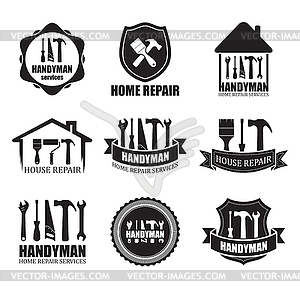 Set of different handyman services icons - vector EPS clipart