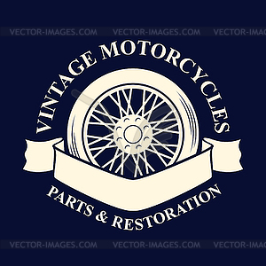 Motorcycle emblem in monochrome silhouette style - vector image