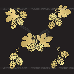 Hops cone icon set - vector clip art