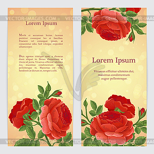 English red rose graphic flowers - vector clip art