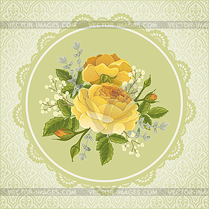 Flyer with rose graphic flowers - vector clip art