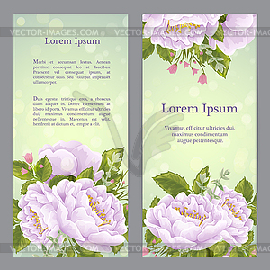 Flyers with rose bouquet - vector image