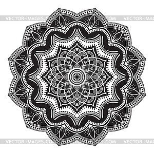 Round flower mandala ornament - vector clip art