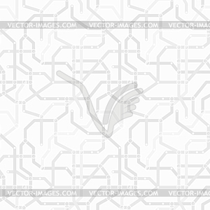 Abstract monochrome gray and white metro scheme - vector clipart / vector image