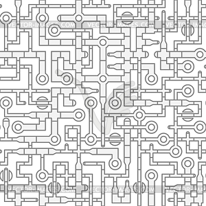 Seamless tile of illustrated pipe segments, - vector image