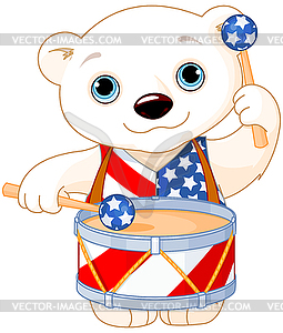 4th of July Polar Bear - vector image