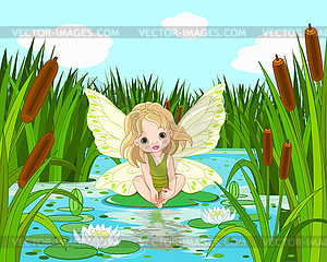 Lake Fairy - vector clip art