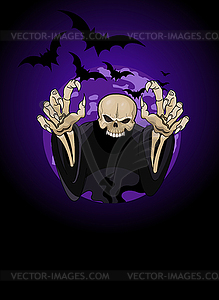 Halloween horrible Grim Reaper - vector image