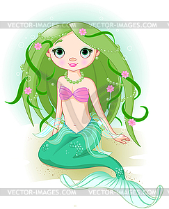 Mermaid Girl - stock vector clipart