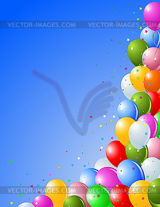 Balloons on Blue - color vector clipart