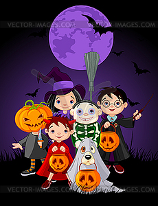 Halloween Children - vector clip art